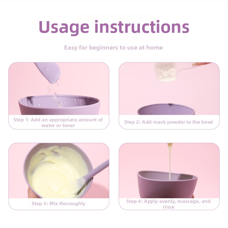 LADES Silikónová misa na tvár s kefou a lyžičkou – Nástroj na masáž pri maskách, 50 g