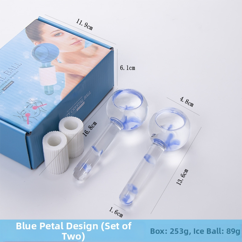 Jäämassaažipall lehtedega — käsimassaaž, mitte elektriline, negatiivsete ioonide funktsioon, üldiseks kasutamiseks