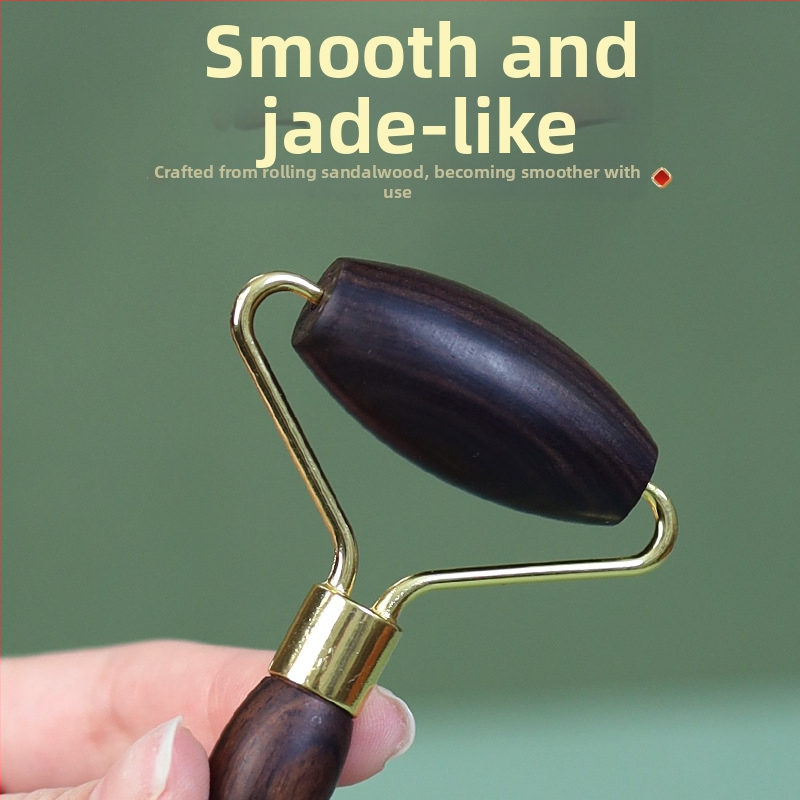 Koka sejas rulītis – manuāls sejas masāžas rīks, ādas tonizēšana; materiāls: ciets koks; bez elektrības