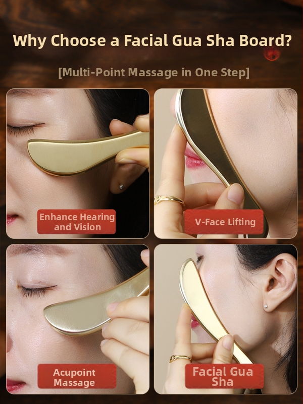 Gua Sha masážna doska na tvár, masáž očného okolia pre tmavé kruhy, meridiánová terapia, 90 g, 25 ks v balení