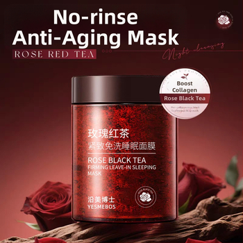 Dr. yanmei Rose Tea Sleep Mask, Κατεψυγμένο φιλμ μάσκα ύπνου, Ενυδατώνει και σφίγγει, 100 ml