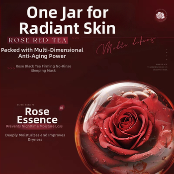 Dr. yanmei Rose Tea Sleep Mask, Κατεψυγμένο φιλμ μάσκα ύπνου, Ενυδατώνει και σφίγγει, 100 ml