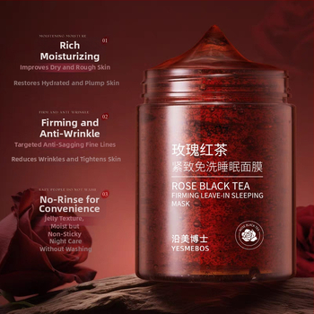 Dr. yanmei Rose Tea Sleep Mask, Κατεψυγμένο φιλμ μάσκα ύπνου, Ενυδατώνει και σφίγγει, 100 ml