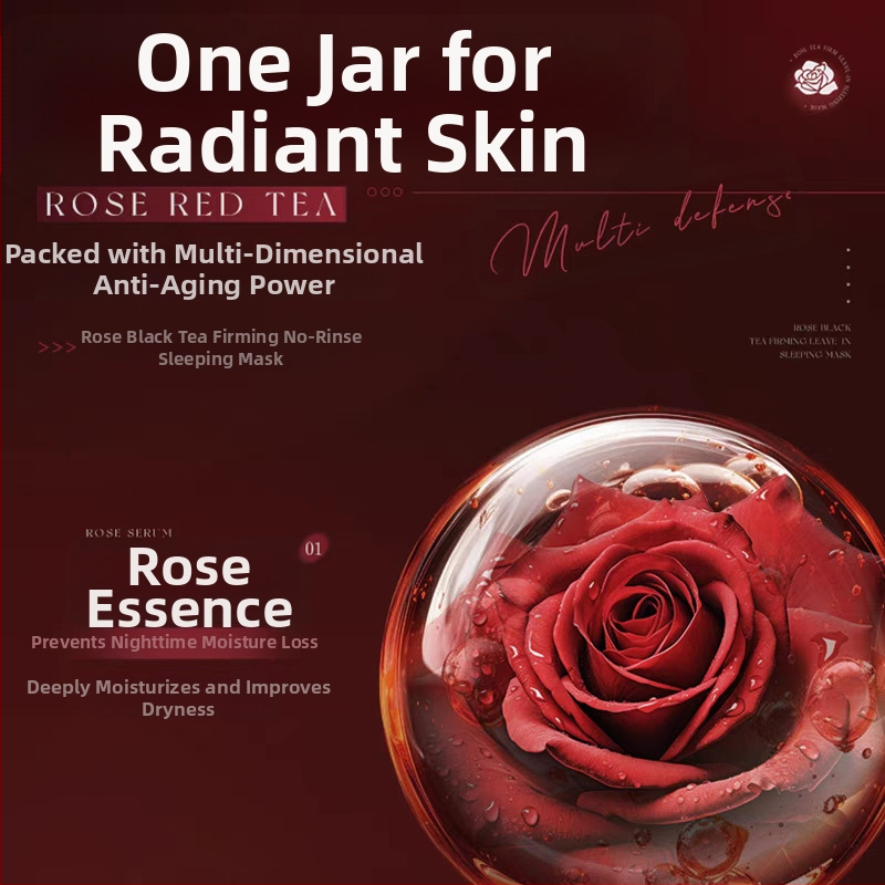 Dr. yanmei Rose Tea Sleep Mask, Κατεψυγμένο φιλμ μάσκα ύπνου, Ενυδατώνει και σφίγγει, 100 ml