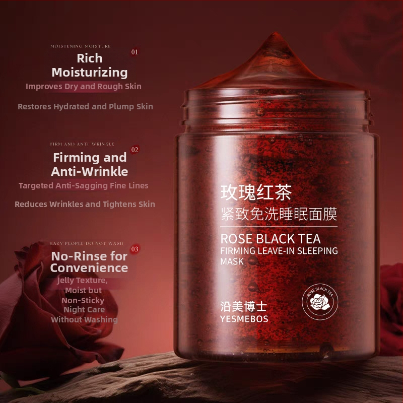 Dr. yanmei Rose Tea Sleep Mask, Κατεψυγμένο φιλμ μάσκα ύπνου, Ενυδατώνει και σφίγγει, 100 ml