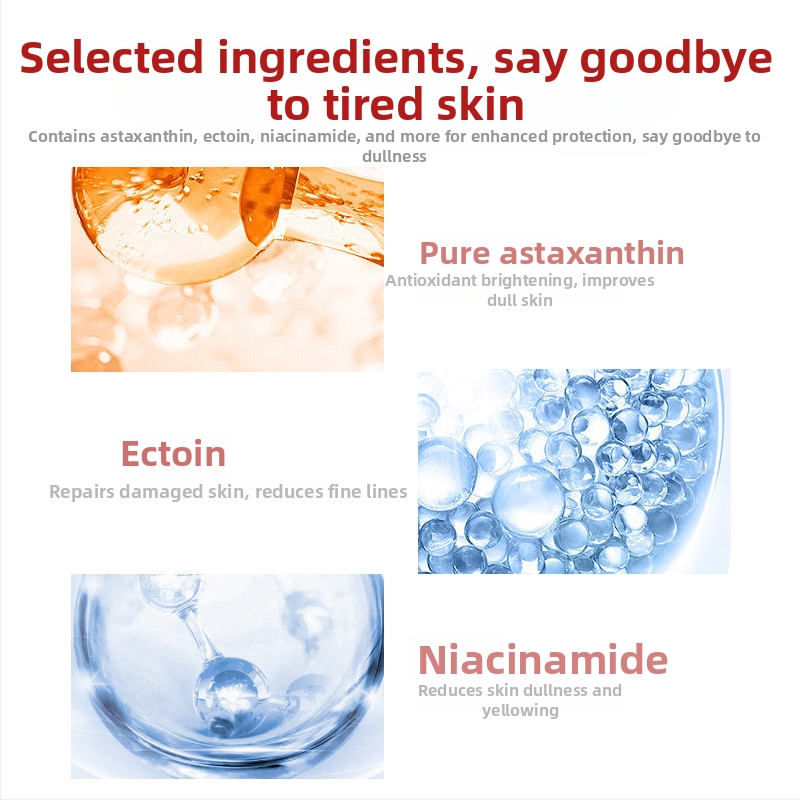 Éjszakai arckrém-maszk asztaxantin és tojássárgája kivonattal, krém-gél textúra, hidratál és világosítja a bőrtónust, 15 ml