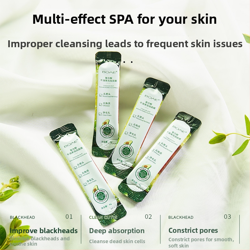 BOAE Avokádó Komplex Savas Buborékmaszk — krém-gél maszk, hidratál és mélytisztít, minden bőrtípus számára, 3 év szavatosság