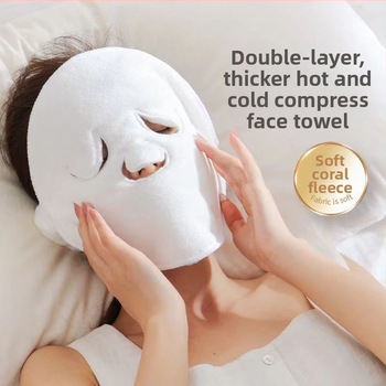 Han ke miao Veido kaukė su šiltu kompresu — koralo fleece, siuvimas, lengva iki 50 g