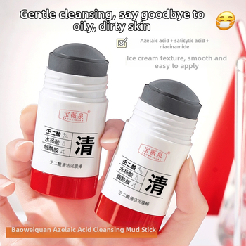 Azelainės rūgšties valomos molio kaukės lazdelė – porų susiaurėjimas, riebumo kontrolė, gilus valymas, drėkinimas.