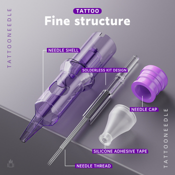 Vienos dalies tatuiruočių adatų rinkinys, 20 vnt., grynoji masė 95 g pakuotėje, gamintojas Jianzhou