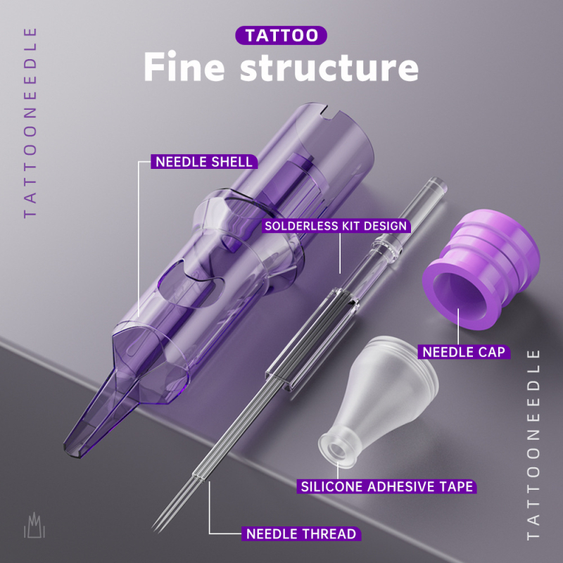 Vienos dalies tatuiruočių adatų rinkinys, 20 vnt., grynoji masė 95 g pakuotėje, gamintojas Jianzhou