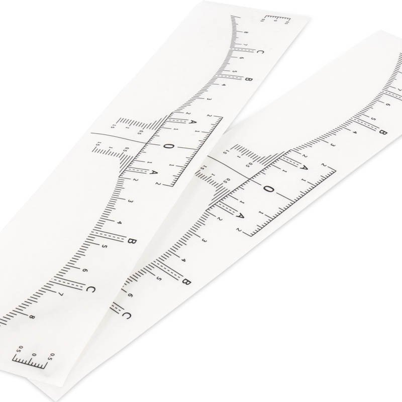 Vienkartinė antakių tatuiravimo liniuotė su skale, 50 vnt., pradedančiųjų įrankis, 60 g