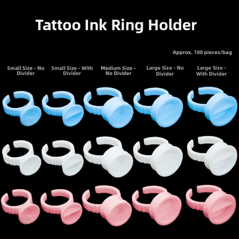 Tatuiruočių pigmentų puodelio žiedas – antakių įrašų ir lūpų tatuiravimui; tatuiruočių įrankiai ir reikmenys; blakstienų klijų padėklas; universalus naudojimas; grynas turinys apie 50–70 g