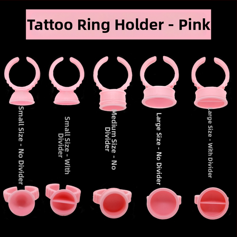 Tatuiruočių pigmentų puodelio žiedas – antakių įrašų ir lūpų tatuiravimui; tatuiruočių įrankiai ir reikmenys; blakstienų klijų padėklas; universalus naudojimas; grynas turinys apie 50–70 g