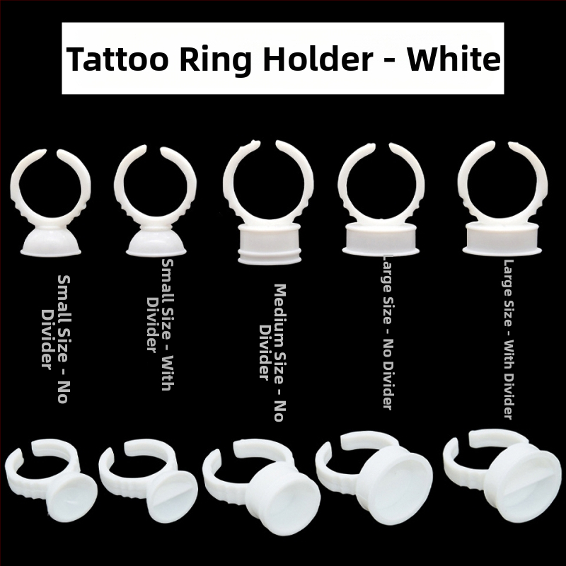 Tatuiruočių pigmentų puodelio žiedas – antakių įrašų ir lūpų tatuiravimui; tatuiruočių įrankiai ir reikmenys; blakstienų klijų padėklas; universalus naudojimas; grynas turinys apie 50–70 g