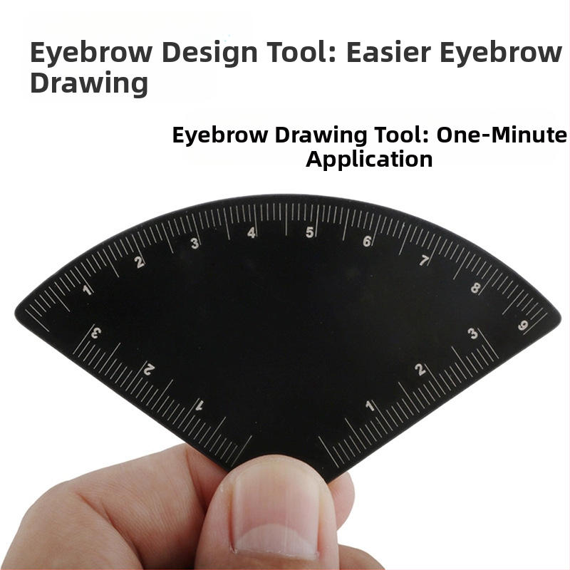 Antakių braižymo įrankis su geležine liniuo­te, simetriškas trijų taškų išdėstymas tiksliai antakių dizainui (Kilmė: Guangzhou)