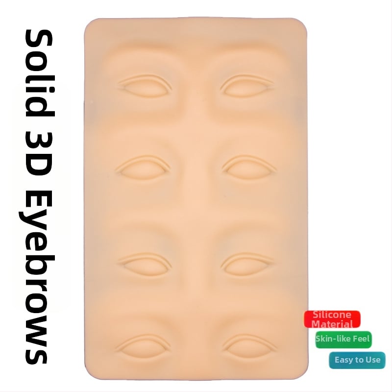 Antakių tatuiravimo praktinė oda (silikonas), 3D antakių ir akių imitacija, apie 138,5 g vienai plokštei, Guangzhou kilmė, pradedantiesiems