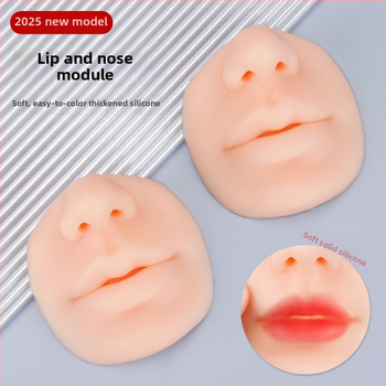 Silikoninė 5D lūpų ir nosies treniravimo modulis, praktinė oda pradedantiesiems lūpų tatuiravimui, 3D realistiškas lūpų modelis
