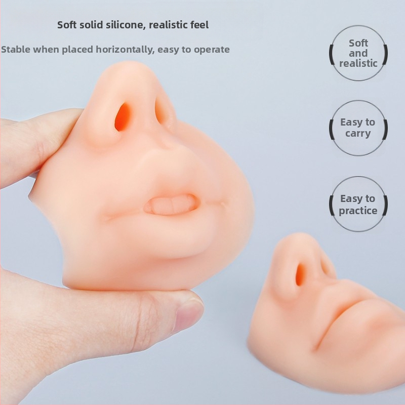 Silikoninė 5D lūpų ir nosies treniravimo modulis, praktinė oda pradedantiesiems lūpų tatuiravimui, 3D realistiškas lūpų modelis