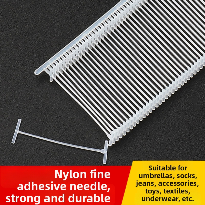 Nailono etikečių adata etikečių pistolei, I-formos plona plastikinė adata; 10 000 vienetų; Medžiaga: perdirbtas PP; Taikymas: kelnytės, kojinės, megztiniai, apatiniai drabužiai, užuolaidos, apranga, liemenėlių nugaros sagtis