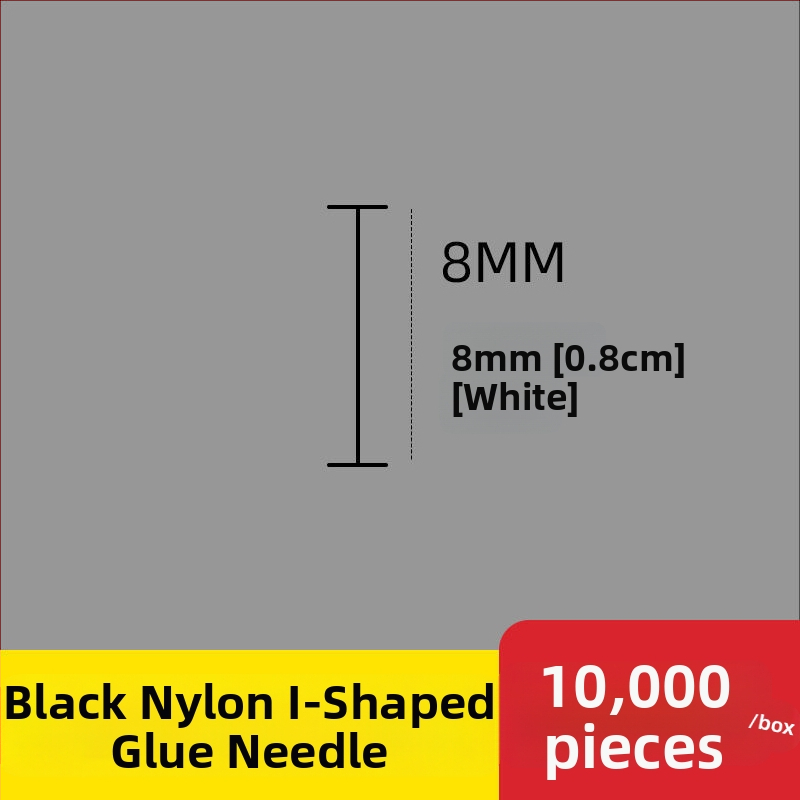 Nailono etikečių adata etikečių pistolei, I-formos plona plastikinė adata; 10 000 vienetų; Medžiaga: perdirbtas PP; Taikymas: kelnytės, kojinės, megztiniai, apatiniai drabužiai, užuolaidos, apranga, liemenėlių nugaros sagtis