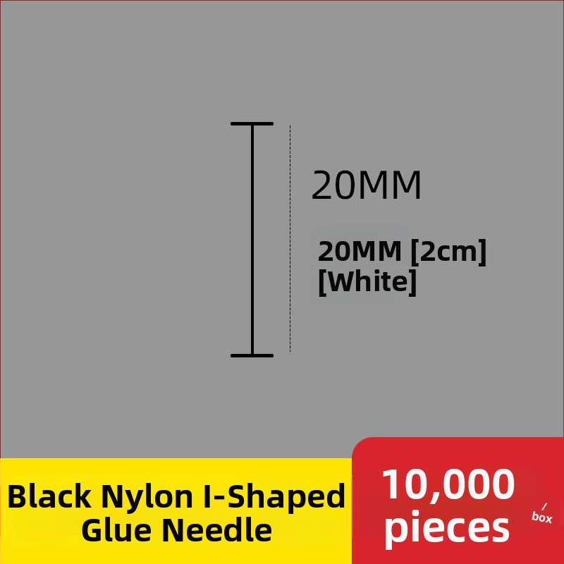 Nailono etikečių adata etikečių pistolei, I-formos plona plastikinė adata; 10 000 vienetų; Medžiaga: perdirbtas PP; Taikymas: kelnytės, kojinės, megztiniai, apatiniai drabužiai, užuolaidos, apranga, liemenėlių nugaros sagtis