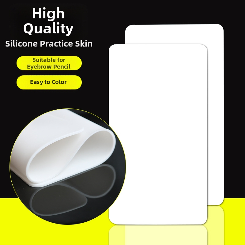 Silikoninė praktinė oda antakių tatuiravimui, tuščia plokščia oda, skirta pradedantiesiems, semi-permanentinio makiažo treniravimo įrankis