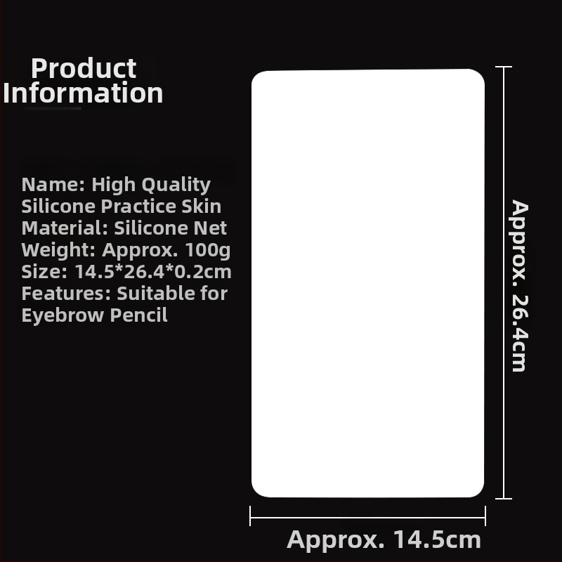 Silikoninė praktinė oda antakių tatuiravimui, tuščia plokščia oda, skirta pradedantiesiems, semi-permanentinio makiažo treniravimo įrankis