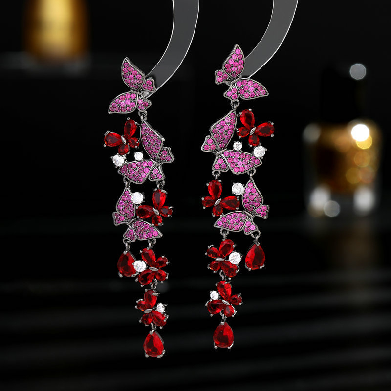 Vario auskarai su 925 sidabro adata, geometrijos vintage varpelio dizainas su karoliukais ir cirkonais