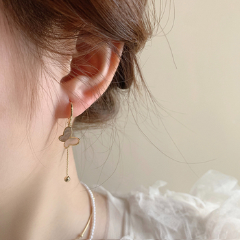 Auskarai - Kriauklių ir drugelių kutų dizainas, 925 sidabras, įkvėptas vabzdžių moterims