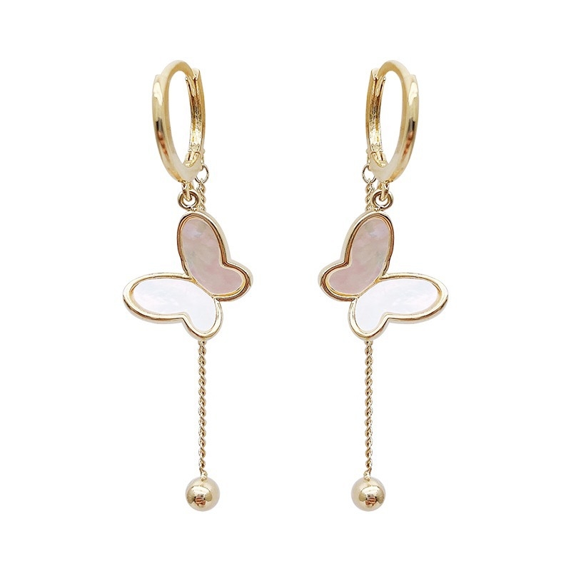 Auskarai - Kriauklių ir drugelių kutų dizainas, 925 sidabras, įkvėptas vabzdžių moterims