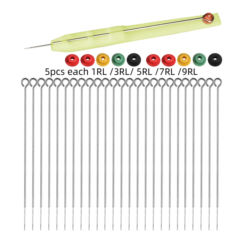 Kit de ace pentru tatuaje cu stilou realizat manual 3D, ace pentru mână, ace lungi, set consumabile pentru tatuaj (greutate netă 42 g)