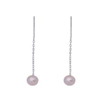 S925 sidabro auskarai su perlomis, ilgasis kutas moterims