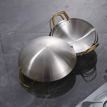 Nerūdijančio plieno wokas, be dengimo, su vienu dugnu, tinkama dujinė viryklė, kinų stilius, pritaikomas modelis 5