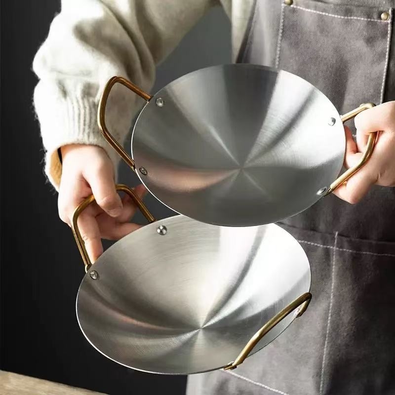 Nerūdijančio plieno wokas, be dengimo, su vienu dugnu, tinkama dujinė viryklė, kinų stilius, pritaikomas modelis 5