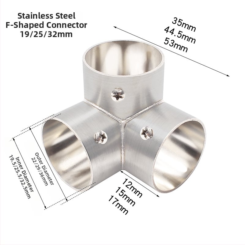 Nerūdijančio plieno tridimensinis T jungtis apvaliems vamzdžiams – modelis 20231017, prekės ženklas Jin ao ding, šiuolaikinio minimalistinio stiliaus