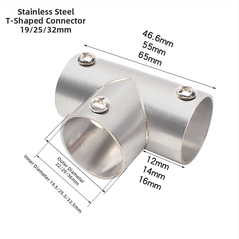 Nerūdijančio plieno tridimensinis T jungtis apvaliems vamzdžiams – modelis 20231017, prekės ženklas Jin ao ding, šiuolaikinio minimalistinio stiliaus