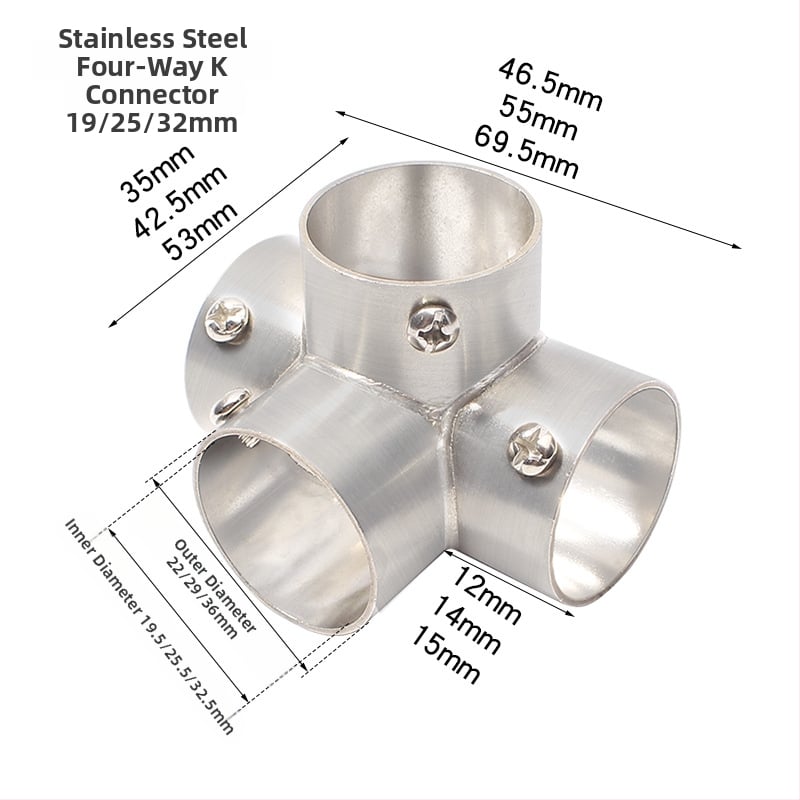 Nerūdijančio plieno tridimensinis T jungtis apvaliems vamzdžiams – modelis 20231017, prekės ženklas Jin ao ding, šiuolaikinio minimalistinio stiliaus