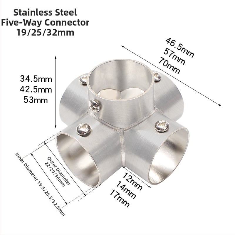 Nerūdijančio plieno tridimensinis T jungtis apvaliems vamzdžiams – modelis 20231017, prekės ženklas Jin ao ding, šiuolaikinio minimalistinio stiliaus