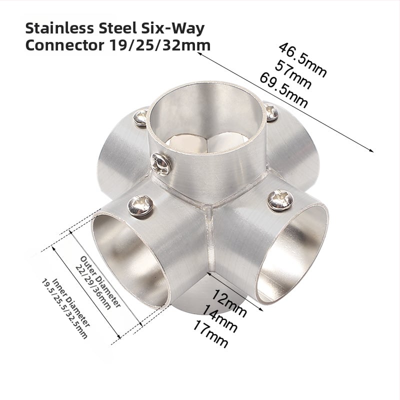 Nerūdijančio plieno tridimensinis T jungtis apvaliems vamzdžiams – modelis 20231017, prekės ženklas Jin ao ding, šiuolaikinio minimalistinio stiliaus