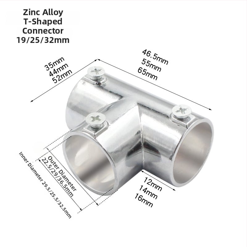 Nerūdijančio plieno tridimensinis T jungtis apvaliems vamzdžiams – modelis 20231017, prekės ženklas Jin ao ding, šiuolaikinio minimalistinio stiliaus