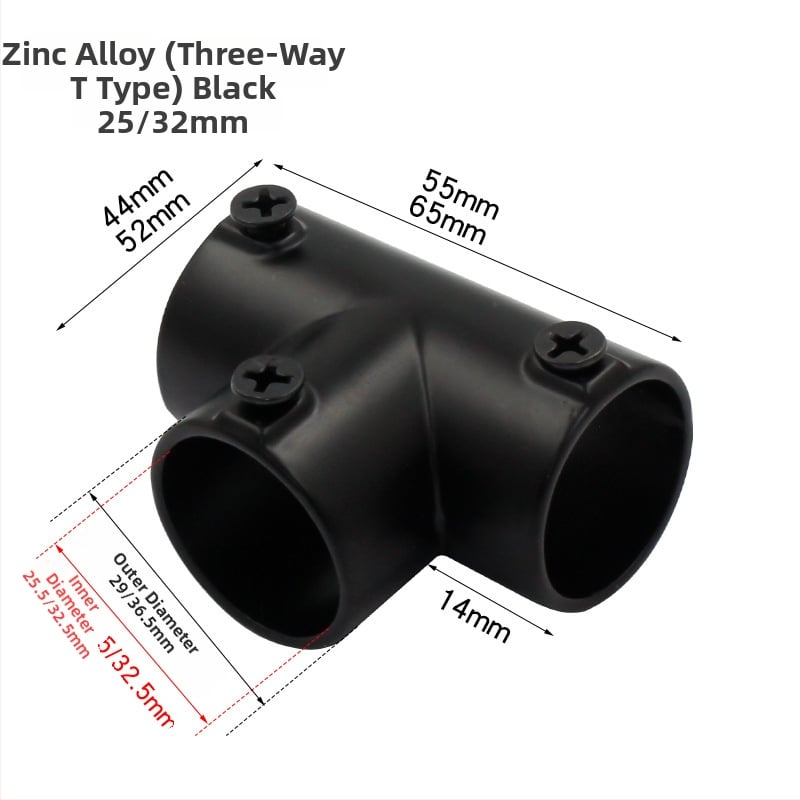 Nerūdijančio plieno tridimensinis T jungtis apvaliems vamzdžiams – modelis 20231017, prekės ženklas Jin ao ding, šiuolaikinio minimalistinio stiliaus