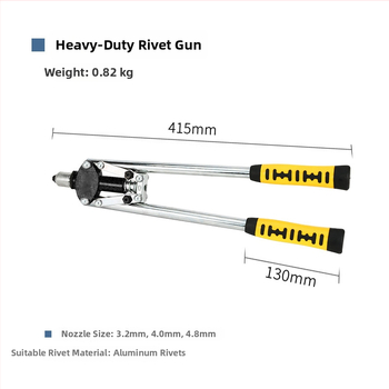 Rokas nity pistole mehāniskajiem stiprinājumiem, rūpnieciskās klases titāna sakausējums, spēka taupīšana