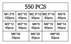 Еластични цилиндрични щифтове - набор, 390 бр., 304 неръждаема стомана, без обработка, опакован в кутия