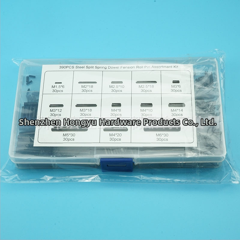 Elastīgie cilindriskie pīnīši, 390 gab., 304 nerūsējošais tērauds, bez apstrādes, kastītē