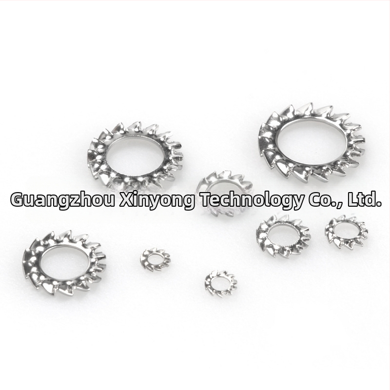 Ārēji zobaina drošības uzlīme no nerūsējoša tērauda 304, komplekts 300 gab., hrizantēmas formas