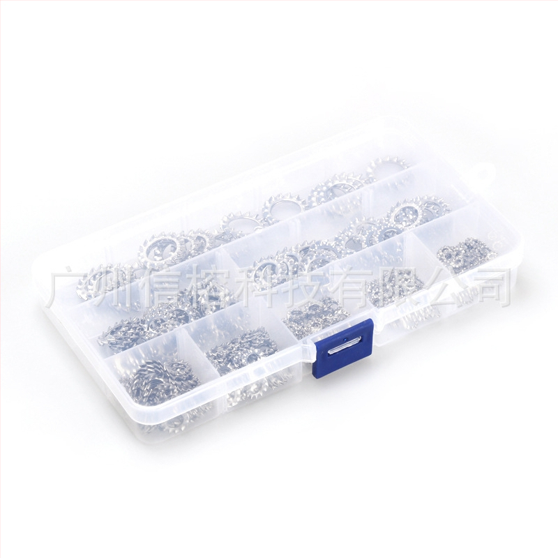 Ārēji zobaina drošības uzlīme no nerūsējoša tērauda 304, komplekts 300 gab., hrizantēmas formas