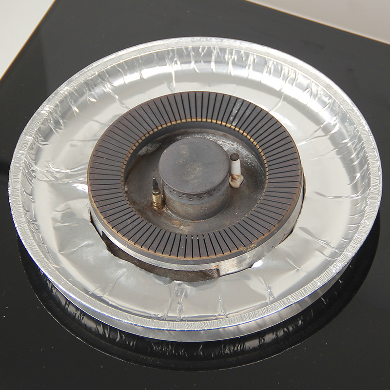 Covoraș de protecție din folie de aluminiu pentru aragaz, rotund, 50 microni, suport pentru aragaz, Dongsheng