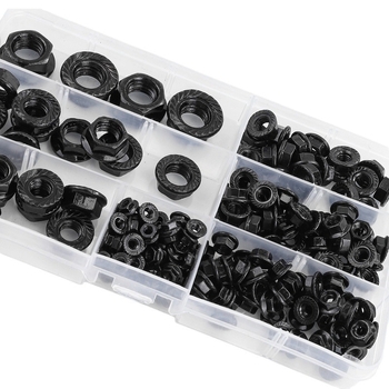 Flanšinių veržlių rinkinys, įprastas anglies plienas, GB/T 6177-1986, kokybė A, 192 vnt.