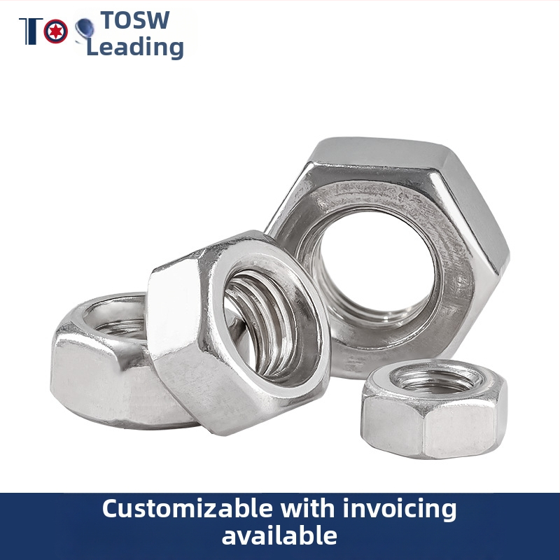 Sešstūra uzgriežņu komplekts kastē, 405 gb, 304 nerūsējošais tērauds, DIN 934, A2-70